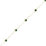 Aslı Gold Yeşil Göz Altın Halhal Bileklik (BLK0061)