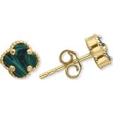 Aslı Gold Yeşil Taşlı Vidalı Altın Küpe (KP0503)