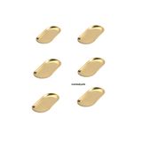 Aslı Hediyelik 6'lı Küçük (19 CM) Kayık Oval Gold Paslanmaz Çelik Çerezlik Mezelik Sosluk Çelik Tabak