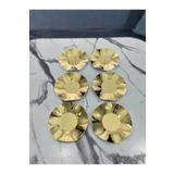 Aslı Hediyelik Lüx 6'lı Gold Dalga Model Paslanmaz Metal Çay Tabağı