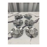 Aslı Hediyelik Lüx 6'lı Gümüş Dalga Model Paslanmaz Metal Çay Tabağı