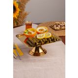 Aslı Hediyelik Lüx Kare Gold Ayaklı Kek, Pasta, kurabiye,Tatlı, ikramlık, Çeyizlik Sunum Servis Standı