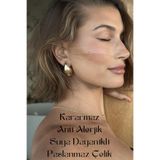 Aslı Jewelry Göz Yaşı Gold Damla Çelik Küpe KUP001