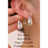 Aslı Jewelry Göz Yaşı Gümüş Damla Çelik Küpe KUP001