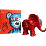 Aslı Sayan Fil Pop Art Koyu Kırmızı Dekoratif Heykel - Standart