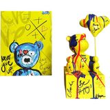 Aslı Sayan Oturan Balonlu Ayıcık Pop Art Sarı Dekoratif Heykel - Standart