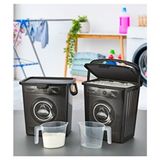 ASlife Home 2'li Ölçek Kap Hediyeli Deterjan Saklama Kutusu 5 Litre - Siyah