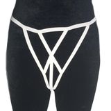 ASM1247 Kadın Ekru Kafes Önü Çaprazlı Tanga String