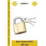 #Asmakilit Dayanıklı Pirinç Gövde Güvenlikli Çelik Köprü İşyeri Depo Koruma Sarı Asma Kilit 38 Mm