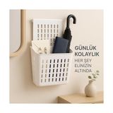 Asmalı Dolap Düzenleyici – Askılı Çok Amaçlı Plastik Organizer Sepet | Mutfak, Banyo, Dolap ve Ofis Için Pratik Düzenleyici Kutusu (255X110X325 Mm, Beyaz)