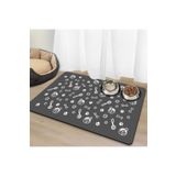 AsMat Paw Evcil Hayvan Besleme Matı 50*70cm Oyuncak Desenli Su İticili Leke Tutmaz Kedi Köpek Matı/Paspası