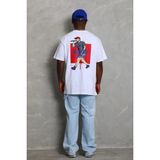 Asmedo Erkek Baskılı Tişört Kısa Kol Bisiklet Yaka Oversize T-Shirt - Beyaz - XL