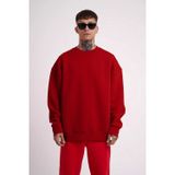 Asmedo Erkek Biskilet Yaka Üç İplik SweatShirt - Kırmızı