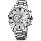 Asmedo Erkek Gümüş Renk Metal Kordon Analog Kol Saati 24 Saat Takvim Göstergeli Gri Kadran - Gümüş - 41 – 45 mm