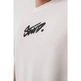 Asmedo Erkek Tişört Yazlık Baskılı Oversize Kısa Kol T-Shirt - Beyaz