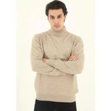 Asmedo Erkek Yarım Balıkçı Yaka Triko Kazak - Bej