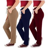 ASN Concept Kadın Viskon Kumaş 3'lü Paket Bordo/lacivert/kahverengi Eşofman Altı (Büyük Beden Seçeneğiyle) - 44 - 46 - Bordo - Lacivert - Taba