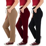 ASN Concept Kadın Viskon Kumaş 3'lü Paket Siyah/bordo/kahverengi Eşofman Altı (Büyük Beden Seçeneğiyle) - 52 - 54 - Siyah - Bordo - Kahverengi