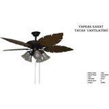 Asnorm Tavan AVİZE Yaprak Kanat Vantilatör - Kahverengi