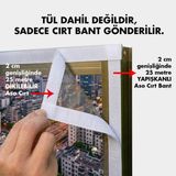 Aso 2 cm 25 Metre Tül Sineklik İçin Cırt Bant, Pencere ve Kapı Tül Sinekli Bandı (25 metre erkek yapışkanlı ve 25 metre dişi yapışkansız dikilebilir set) - Beyaz
