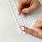 Aso Cırt Bant 1 cm Çap 108 Çift Yuvarlak Para Para Arkası Yapışkanlı - Beyaz