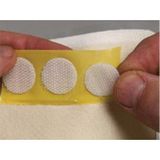 Aso Medya 100 Adet 1,5 cm Beyaz Yuvarlak Kesim (Para Para), Cırt Bant, Arkası Yapışkanlı (Dişi-Erkek Takım)