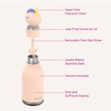 Asobu Unicorn Bestie Paslanmaz Çelik Matara – ~460 ml / Sevimli Unicorn Başlıklı Çocuk Su Şişesi - Beyaz