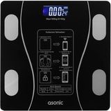 Asonic BS260 Siyah 260X260 mm Dijital Bluetooth Baskül (2*aaa Pil Hediyeli) - Çok Renkli