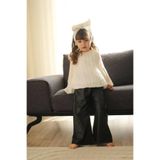 Asortik Kids Kız Çocuk Siyah Deri Pantolon Beyaz Piliseli Bluz 2’li Takım-F100-JLB-055