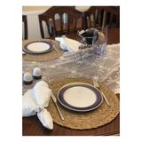 Asortiq Home Hasır Amerikan Servisi Bambu Örme Yuvarlak Supla 6 Adet - 36 x 36 cm - Bej