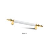 Asos Altın Beyaz Lüks Mobilya Dolap Çekmece Kulp 128mm