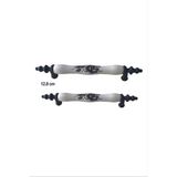 Asos Model Gül Desenli Beyaz Porselen Mobilya Kulp - 12.8 Cm
