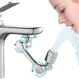 Asotagi 1080 ° döner lavabo musluk uzatıcı, musluk havalandırıcı, evrensel döner büyük açılı döner robot kol su başlığı musluk adaptörü, musluklar