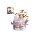 asöy Kelebek Figür Pasta Süsü Seti Renkli 3D Kelebek Figürlü Pasta ve Dekor Süsü Mor 21'li Balon süsleme