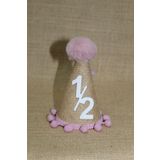 asöy Yarım Yaş Şapka 6 Months Şapka Jüt Kumaş Pembe PonPonlu Şapka Hasır Şapka