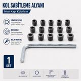 Aspar Kapı Kolu Alyan Vidası Gümüş Renkli 15 Adet Vida ve 1 Adet Alyan İçeren Set