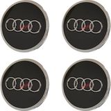 Asparts Audi A4-A5-A6-Q7 2016/2022 Jant Göbek Arması (Oem Kalite) 8W0601170A 4M0601170 (Parlak Siyah) 8W0198601S