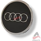 Asparts Audi A4-A5-A6-Q7 2016/2022 Jant Göbek Arması (Oem Kalite) 8W0601170A 4M0601170 (Parlak Siyah)