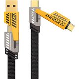 Aspata Store 4in1 Type-C 65W To Usb-A + Type-C To Lightning 27W Hızlı Şarj Kablosu Siyah