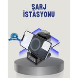 Aspata Store Buğz Kablosuz Şarj Cihazı ve Dijital Saat – 4’ü 1 Arada Hızlı Şarj, Apple Uyumlu, LED Işıklı Tasarım