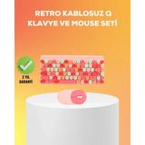 Aspata Store Buğz Renkli Retro Tuş Takımlı Klavye – 3 Cihaz Bağlantısı, Medya Kısayol Tuşları