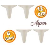 Aspen Lüks Mobilya Kanepe Koltuk Tv Ünitesi Baza Ayağı Ayakları 12 Cm Krem Ayak (4 Adet)