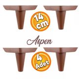 Aspen Lüks Mobilya Kanepe Koltuk Tv Ünitesi Baza Ayağı Ayakları 14 Cm Ahşap Desenli Ayak 4 (Adet)