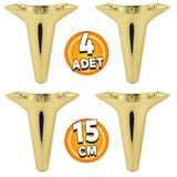Aspen Lüks Mobilya Kanepe Koltuk Tv Ünitesi Baza Ayağı Ayakları 15 Cm Gold Atın (4 Adet) Plastik