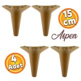 Aspen Lüks Mobilya Kanepe Koltuk Tv Ünitesi Baza Ayağı Ayakları 15 Cm Koyu Ceviz Ayak (4 Adet)
