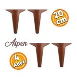 Aspen Luks Mobilya Kanepe Sehpa Puf Koltuk Ayagi 20 Cm Kahverengi Ahsap Desenli Baza Ayak (4 Adet)