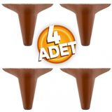 Aspen Lüx Mobilya Kanepe Sehpa Ünite Koltuk Ayağı Ahşap Desenli 12 Cm Kahverengi Baza Ayak ( 4 Adet)