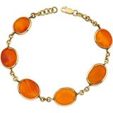 Aspendos Jewellery Kalsedon Sıvama 14 Ayar Altın Kadın Bileklik - Yeşil - Altın - Standart