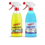 Asperox Mavi Güç Ultra Kireç Ve Pas Sökücü X Sarı Güç Ultra Yağ Çözücü 1 Lt Sprey X 2