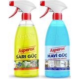 Asperox Sarı Güç Mavi Güç Temizlik Spreyi 1000 Ml Ultra Kireç Pas Sökücü ve Yağ Çözücü